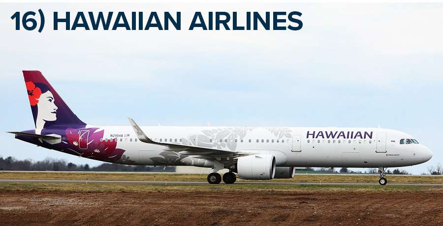 16) Hawaiian Airlines